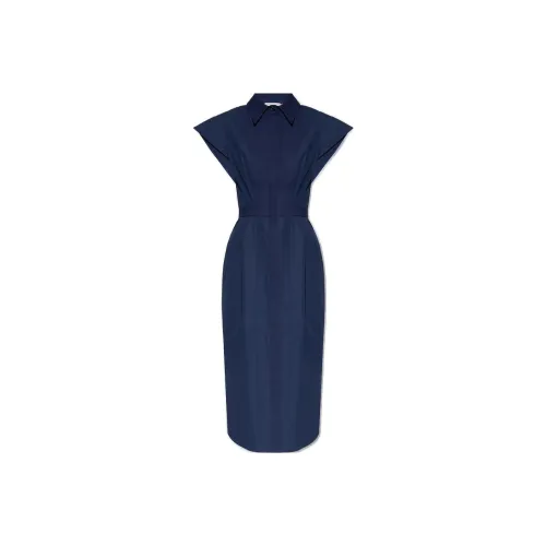 Alexander McQueen Blue Женские Короткие Платья с Рукавами