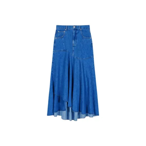 Maje Denim Long Skirt Women's Blue