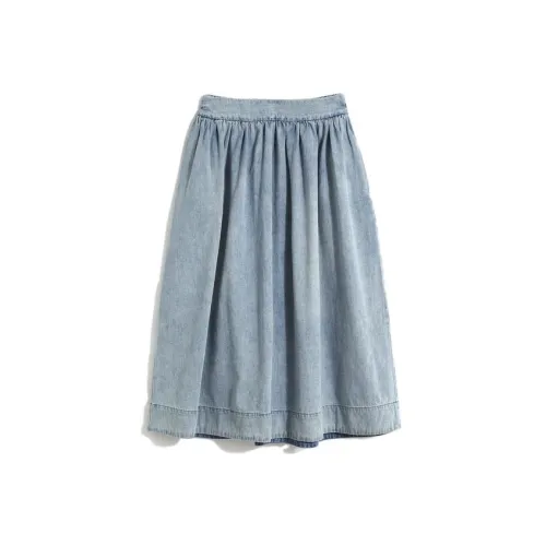 GAP Светло-синий Женские Джинсовые Длинные Юбки
