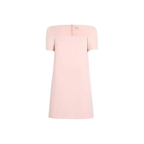 KHAITE FW24 Benji Платье Короткий Рукав Платье Женское Нежно-розовый Розовый Это Мягкий