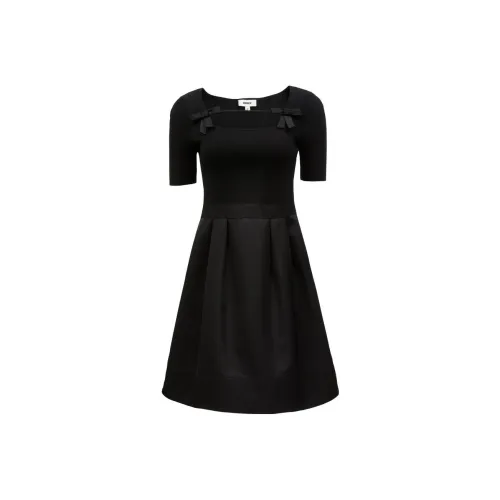 Only H1Z черное женское короткое платье с рукавами