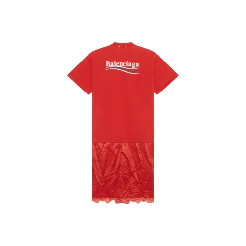 BALENCIAGA Red Женские Короткие Платья с Рукавами