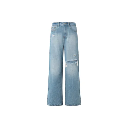 Wen Shan Джинсы Женские Винтаж Синий