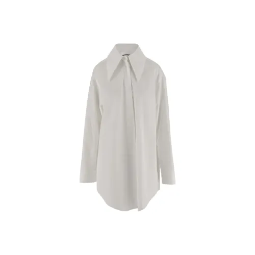 JIL SANDER Белое Женское Длинное Платье с Рукавами