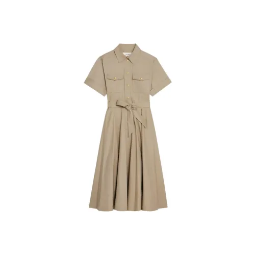 CELINE SS23 Короткий рукав Платье Женское Хаки
