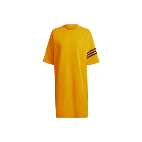 Adidas Originals Короткий рукав Платье Женское Желтое