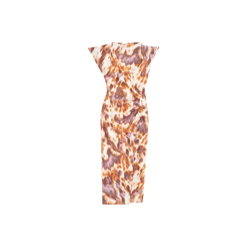 ISABEL MARANT ETOILE FW24 Короткое платье с короткими рукавами женское многоцветное