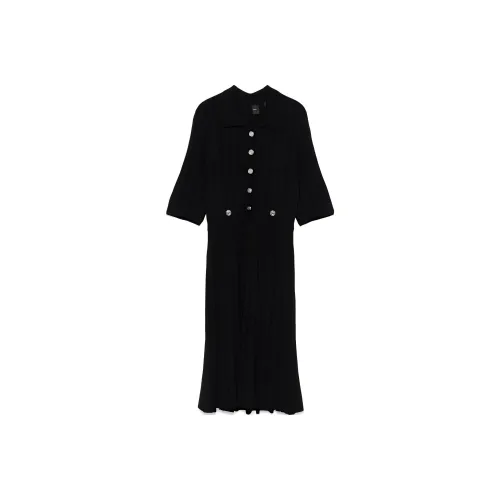 PINKO Черное Женское Короткое Платье с Рукавами