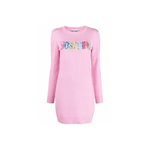 MOSCHINO Розовые Женские Длинные Платья с Рукавами