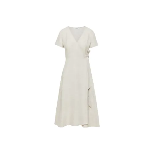 ARITZIA BABATON Dern Linen Dress Короткий рукав Платье Женское Естественный Экрю Естественный