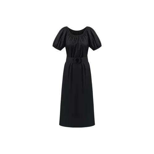 GOELIA 00B Black Женские Короткие Платья с Рукавами