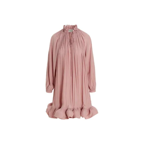 Lanvin Розовые Женские Длинные Платья с Рукавами
