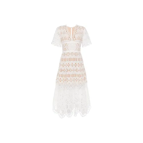 ELIE SAAB Короткий рукав Платье Женское Белое