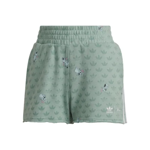 adidas originals Adidas Originals x Disney Светло-зеленые Женские Повседневные шорты