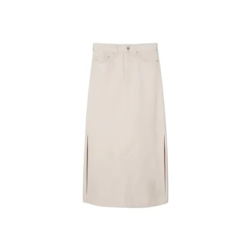 COS Деним Длинная Юбка Женская Айвори