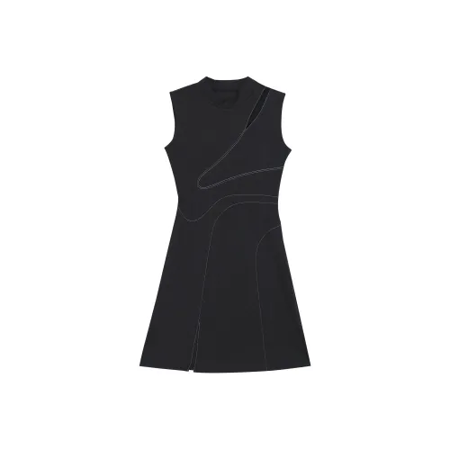 Leather Cat Черные Женские Платья без рукавов