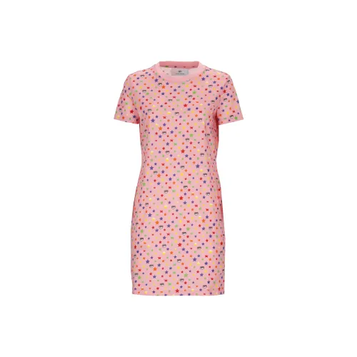 CHIARA FERRAGNI Короткий рукав Платье Женское Розовое