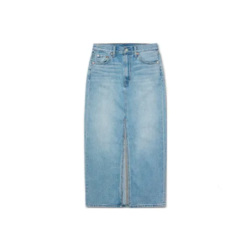 Levis Синие Женские Джинсовые Длинные Юбки