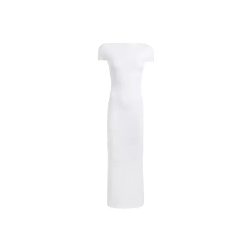 KHAITE Короткое платье с короткими рукавами женское белое