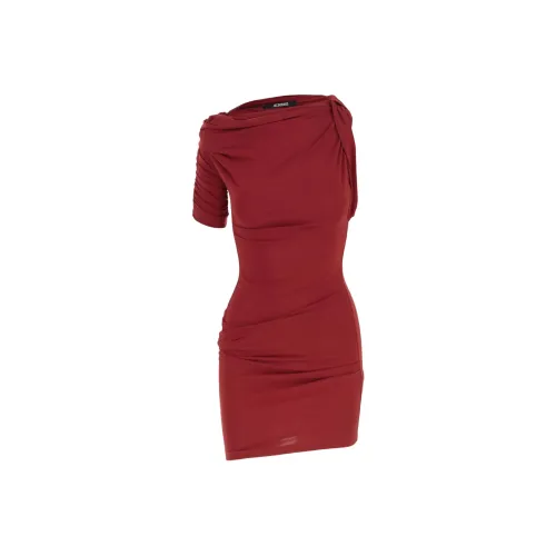 Jacquemus Red Женские Короткие Платья с Рукавами