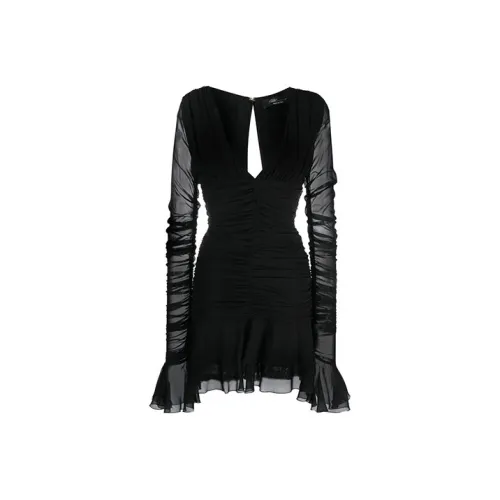Blumarine Черное Женское Длинное Платье с Рукавами