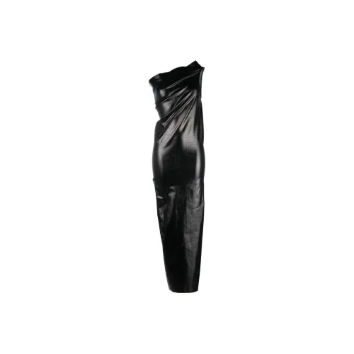 RICK OWENS Черное женское платье без рукавов