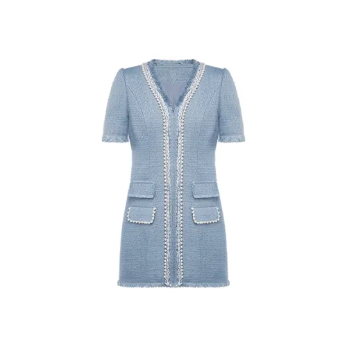 OZLANA Daughter of the Sea series Короткий рукав Платье Женское Синее