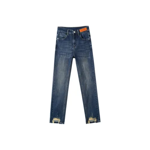 MITUAN Джинсы Женские Винтаж Синий