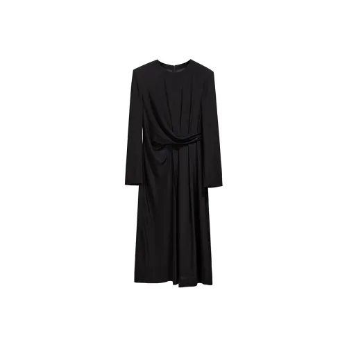 NancyCavally Длинное платье с длинными рукавами женское черное