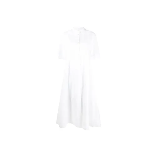 JIL SANDER Белое Женское Короткое Платье с Рукавами