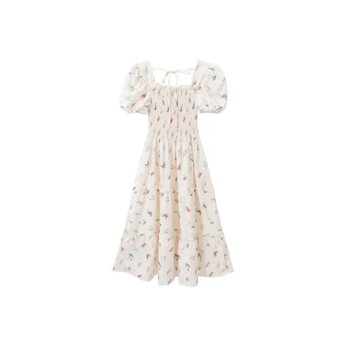 Giyu Короткий рукав Платье Женское Желтое