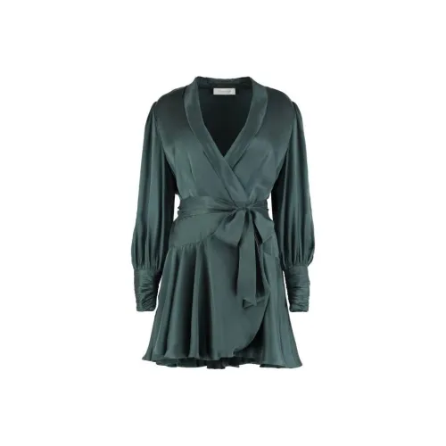 Zimmermann FW22 Длинное платье с длинными рукавами женское