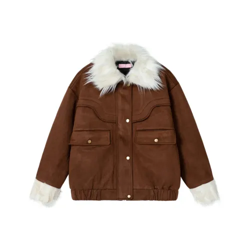 PPNOTTY Хлопковый пуховик женский коричневый