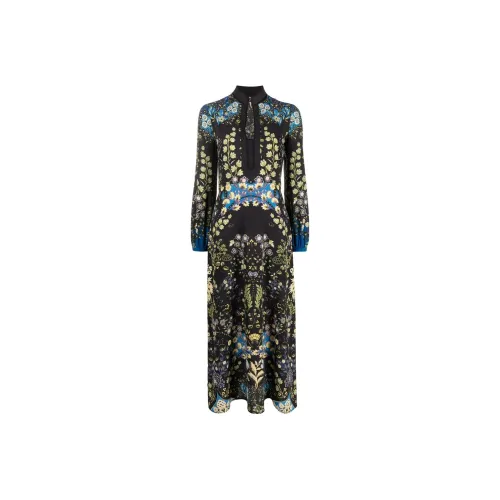 ETRO Многоцветные Женские Длинные Платья с Рукавами