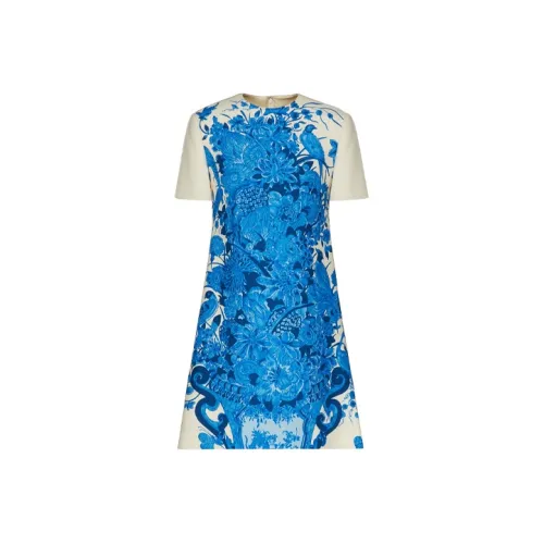 Valentino Blue Женские Короткие Платья с Рукавами