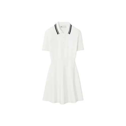 TORY BURCH Короткое платье с короткими рукавами женское белое