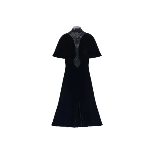 Alexander McQueen Black Женские Короткие Платья с Рукавами