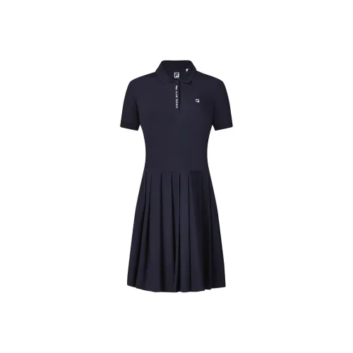 FILA Tennis Og RD Королевский синий Женские Короткие Платья с рукавами