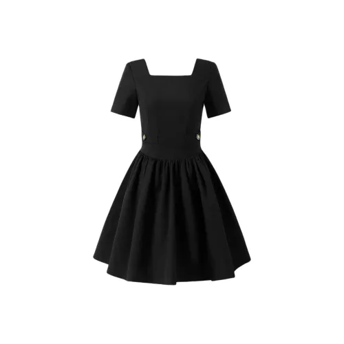 KARL LAGERFELD Короткий рукав Платье Женское Черное