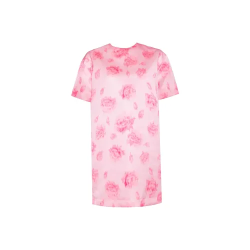 MSGM Короткий рукав Платье Женское Розовое