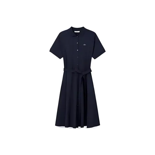 LACOSTE Короткий рукав Платье Женское Темно-зеленый