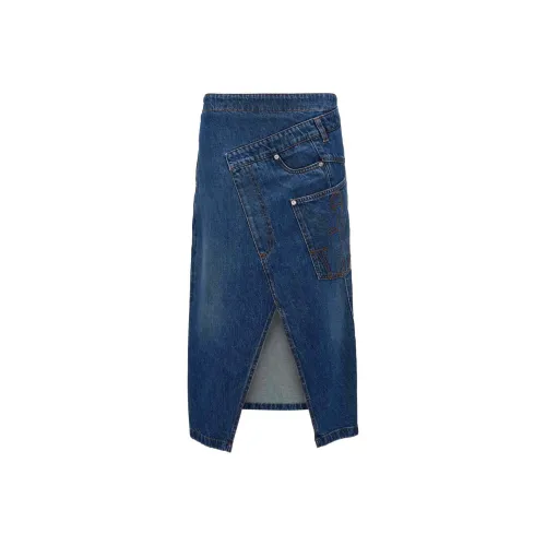 JW Anderson FW24 Denim Long Skirt Women's Blue JW Anderson FW24 Деним Длинная Юбка Женская Синяя