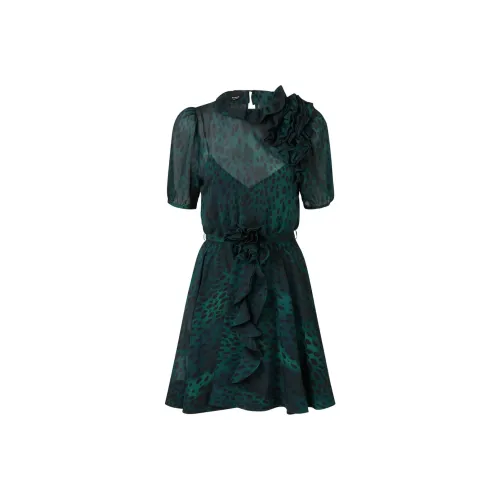 PINKO Короткий рукав Платье Женское Зеленое
