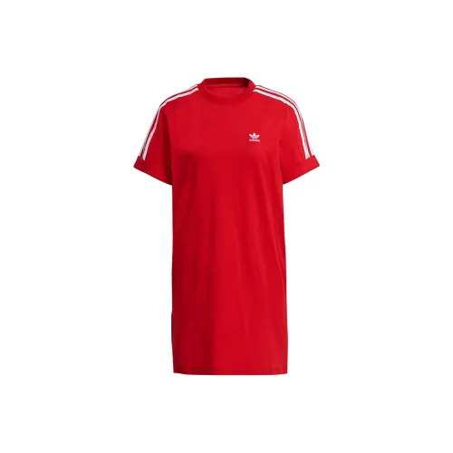 Adidas Originals Короткий рукав Платье Женское Светло-красное