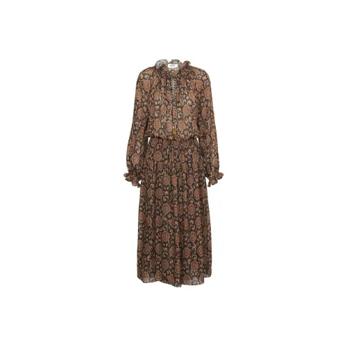 CELINE Коричневый Женские Длинные Платья с Рукавами