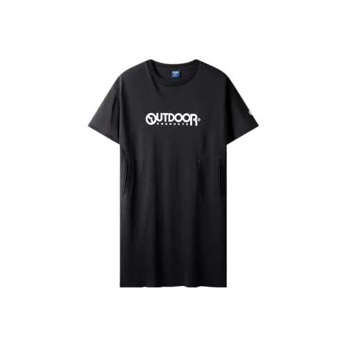 OUTDOOR PRODUCTS Короткий рукав Платье Женское Классическое черное