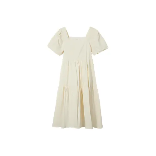 Hotwind Короткий рукав Платье Женское Бежевый