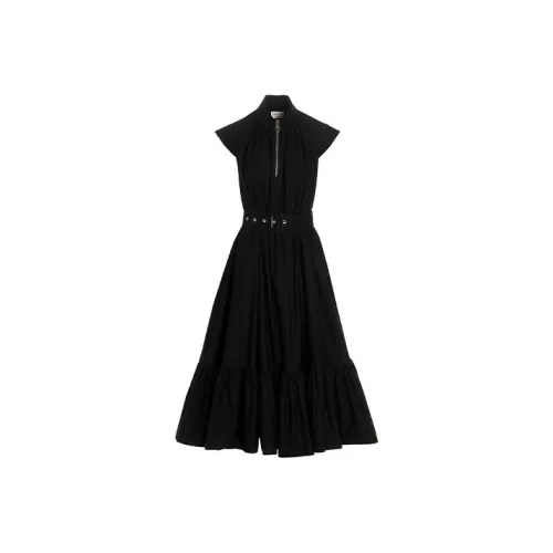 Alexander McQueen Black Женские Короткие Платья с Рукавами