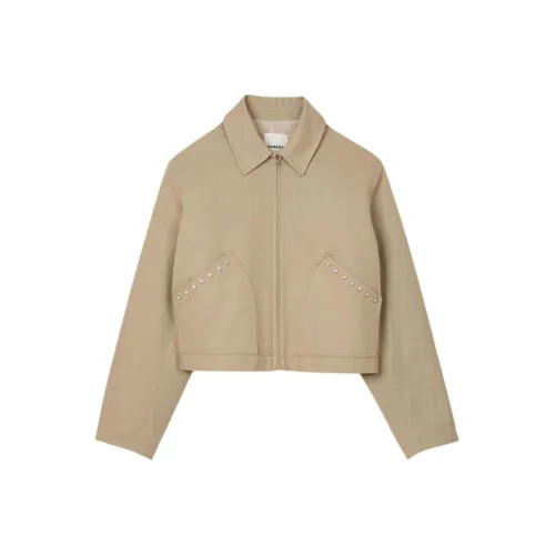 Sandro Хлопковый пуховик Женский Бежевый Желтый