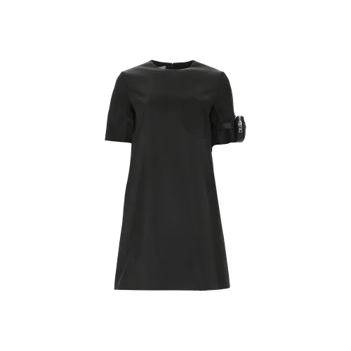 PRADA Черное Женское Короткое Платье с Рукавами